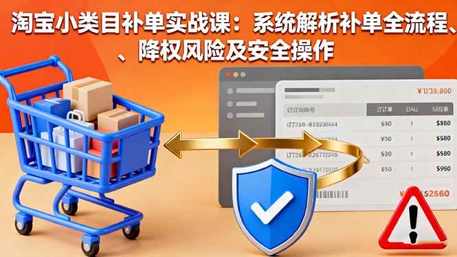 （16239期）淘宝小类目补单实战课：系统解析补单全流程、降权风险及安全操作-讯领网创