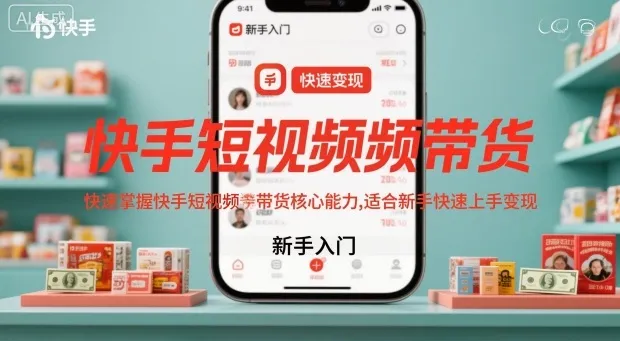 快手短视频带货，快速掌握快手短视频带货核心能力，适合新手快速上手变现-讯领网创