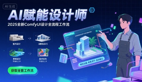 AI赋能设计师， 2025全新comfyui设计全流程工作流 ，室内-建筑-景观-美术，零基础直接上手-讯领网创