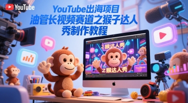 YouTube出海项目，油管长视频赛道之猴子达人秀制作教程-讯领网创
