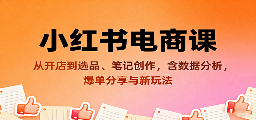小红书电商课：从开店到选品、笔记创作，含数据分析，爆单分享与新玩法-讯领网创