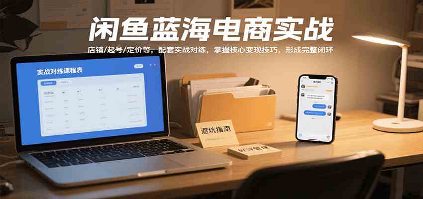 闲鱼蓝海电商实战，涵盖店铺、起号、定价等，配套实战对练，掌握核心变现技巧-讯领网创