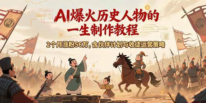 图片[1]-（15336期）AI历史人物赛道课程，2个月涨粉56万，含伙伴计划与收徒运营策略-讯领网创