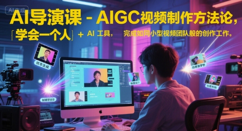AI导演课-AIGC视频制作方法论，学会一个人+AI工具，完成如同小型视频团队般的创作工作，实现导演梦-讯领网创