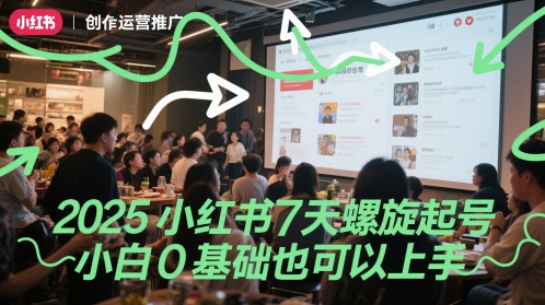 2025小红书7天螺旋起号，小白0基础也可以上手-讯领网创