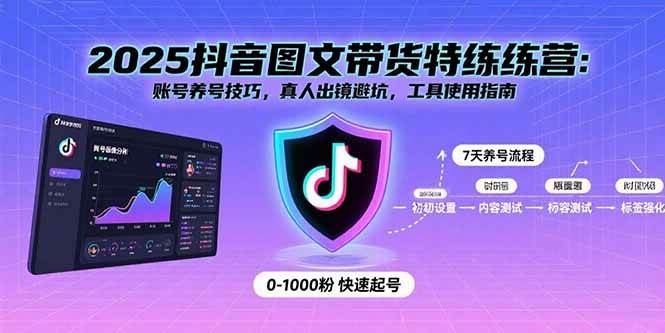 （15861期）2025抖音图文带货特练营：账号养号技巧，真人出镜避坑，工具使用指南-讯领网创