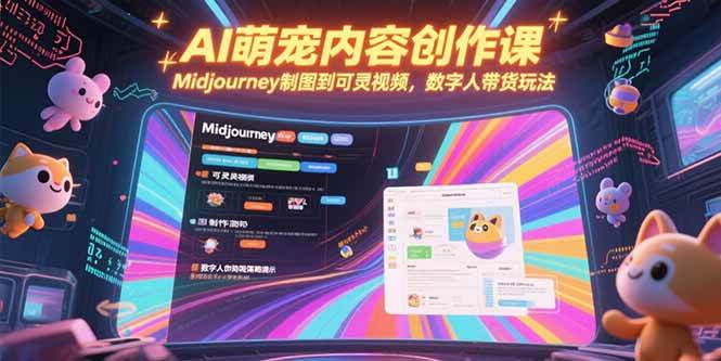 （15311期）AI萌宠内容创作课，Midjourney制图到可灵视频，数字人带货玩法-讯领网创