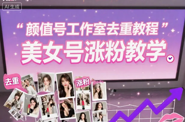 颜值号工作室去重教程，美女号涨粉教学-讯领网创