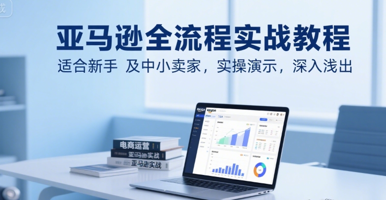亚马逊全流程实战教程，适合新手及中小卖家，实操演示，深入浅出-讯领网创