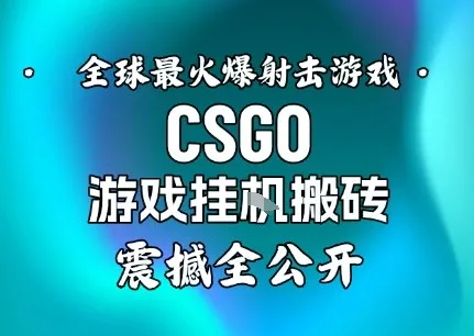 【年底大揭秘】基于全球最火爆的射击CSGO游戏挂G搬砖，日入5张+，震撼公开-讯领网创