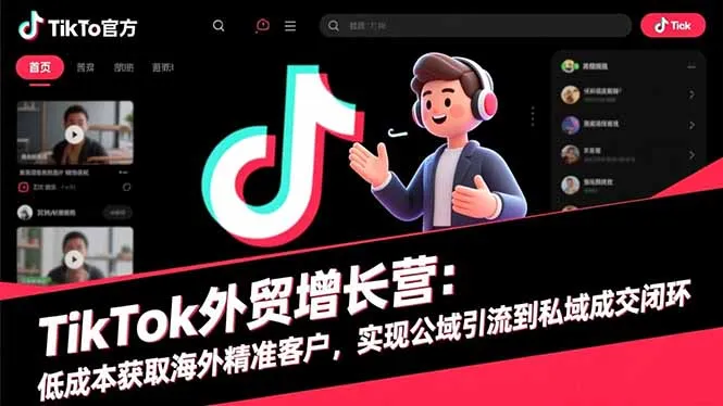 TikTok外贸增长营：低成本获取海外精准客户，实现公域引流到私域成交闭环-讯领网创