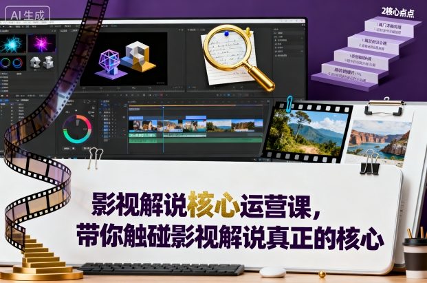 影视解说核心运营课，带你触碰影视解说真正的核心-讯领网创