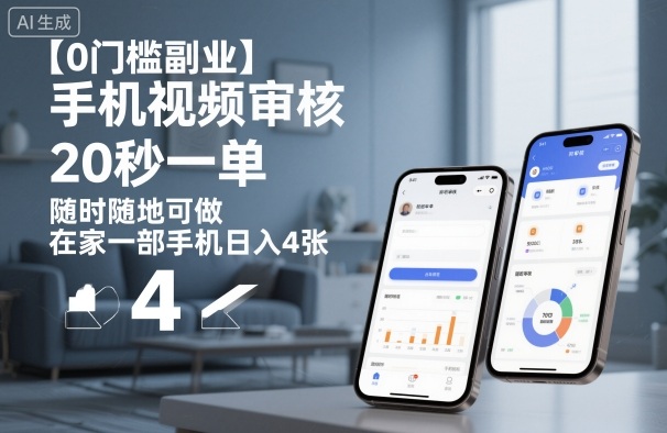 【0门槛副业】手机视频审核，20秒一单，随时随地可做，在家一部手机日入4张【揭秘】-讯领网创
