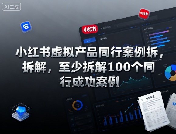 小红书虚拟产品同行案例拆解，至少拆解100个同行成功案例-讯领网创
