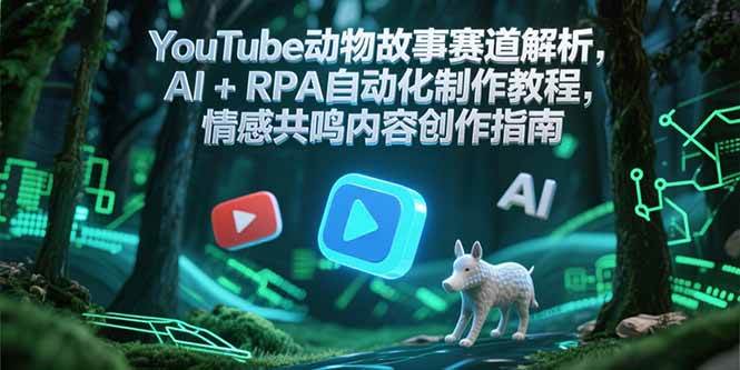 （15174期）YouTube动物故事赛道解析，AI+RPA自动化制作教程，情感共鸣内容创作指南-讯领网创