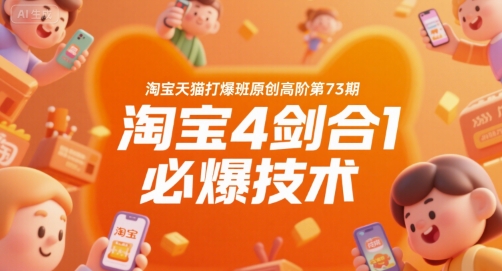 淘宝天猫打爆班原创高阶第73期，淘宝4剑合1必爆技术-讯领网创
