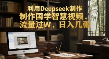 利用Deepseek制作国学智慧视频，流量过W，日入几张-讯领网创