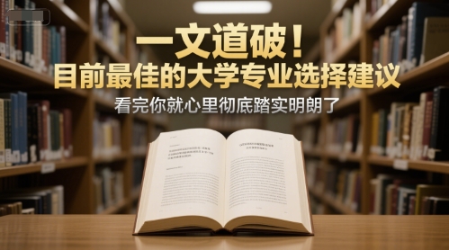 付费文章：一文道破！目前最佳的大学专业选择建议，看完你就心里彻底踏实明朗了-讯领网创