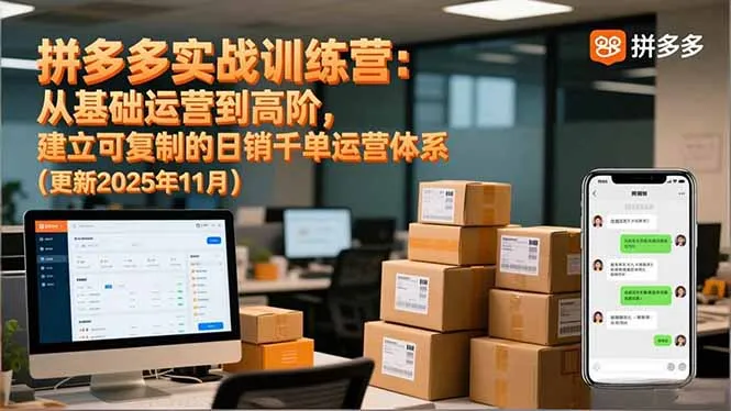 拼多多实战训练营：从基础运营到高阶，建立可复制的日销千单运营体系(更新11月-五四资源网