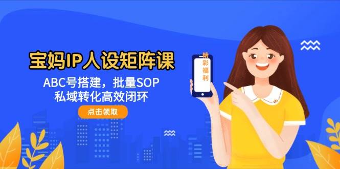 宝妈IP人设矩阵课：ABC号搭建，批量SOP，私域转化高效闭环-讯领网创