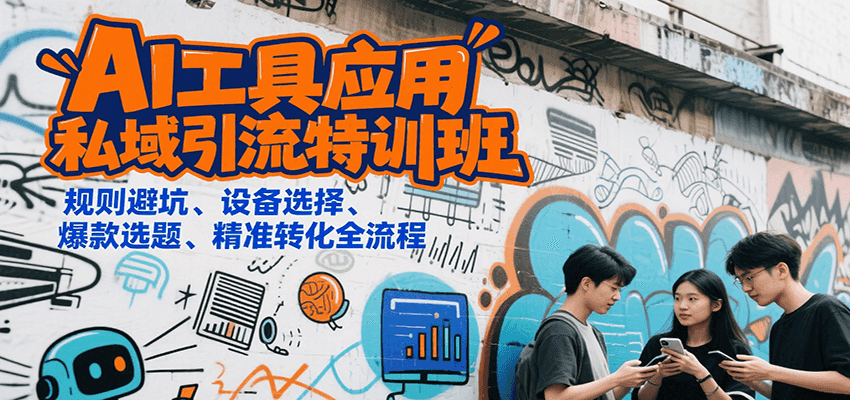 AI工具应用私域引流特训班，规则避坑、设备选择、爆款选题、精准转化全流程-讯领网创