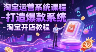 淘宝运营系统课程-打造爆款系统-淘宝开店教程-讯领网创