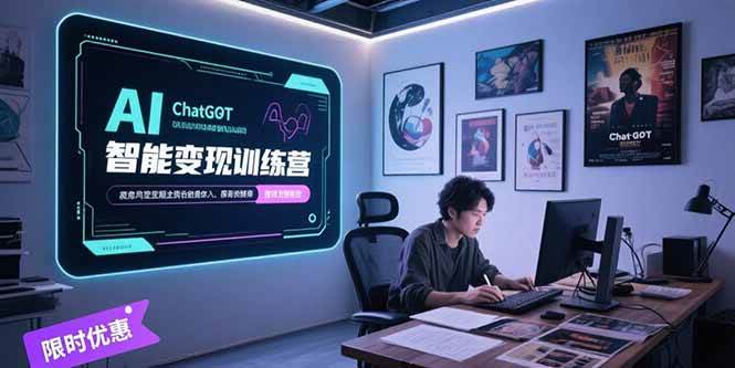 （15389期）AI智能变现训练营，ChatGPT写作变现，电影解说制作，图文带货方法论-讯领网创