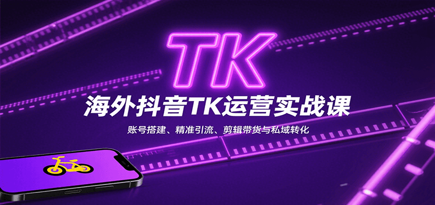 海外抖音TK运营实战课：账号搭建、精准引流、剪辑带货与私域转化-讯领网创