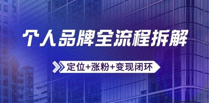 个人品牌全流程拆解：定位+涨粉+变现闭环，微信生态运营与资源整合-讯领网创