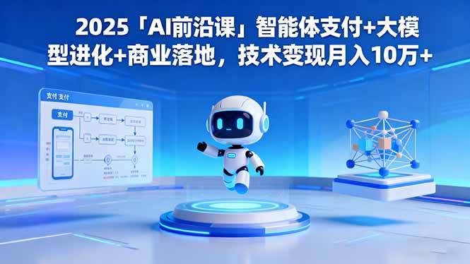（16384期）2025「AI前沿课」智能体支付+大模型进化+商业落地，技术变现月入10万+-讯领网创