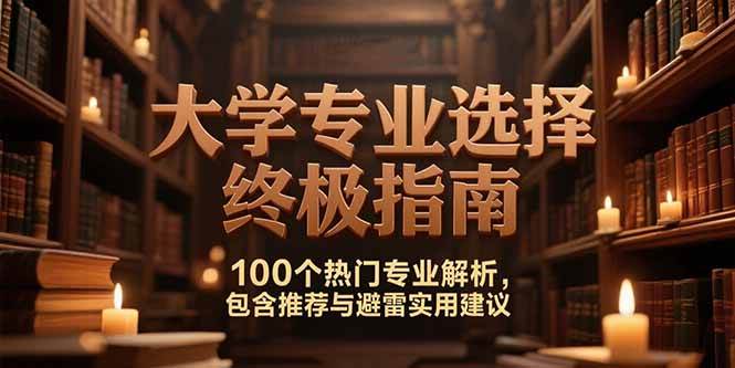 （15261期）付费文：大学专业选择终极指南,100个热门专业解析,包含推荐与避雷实用建议-讯领网创