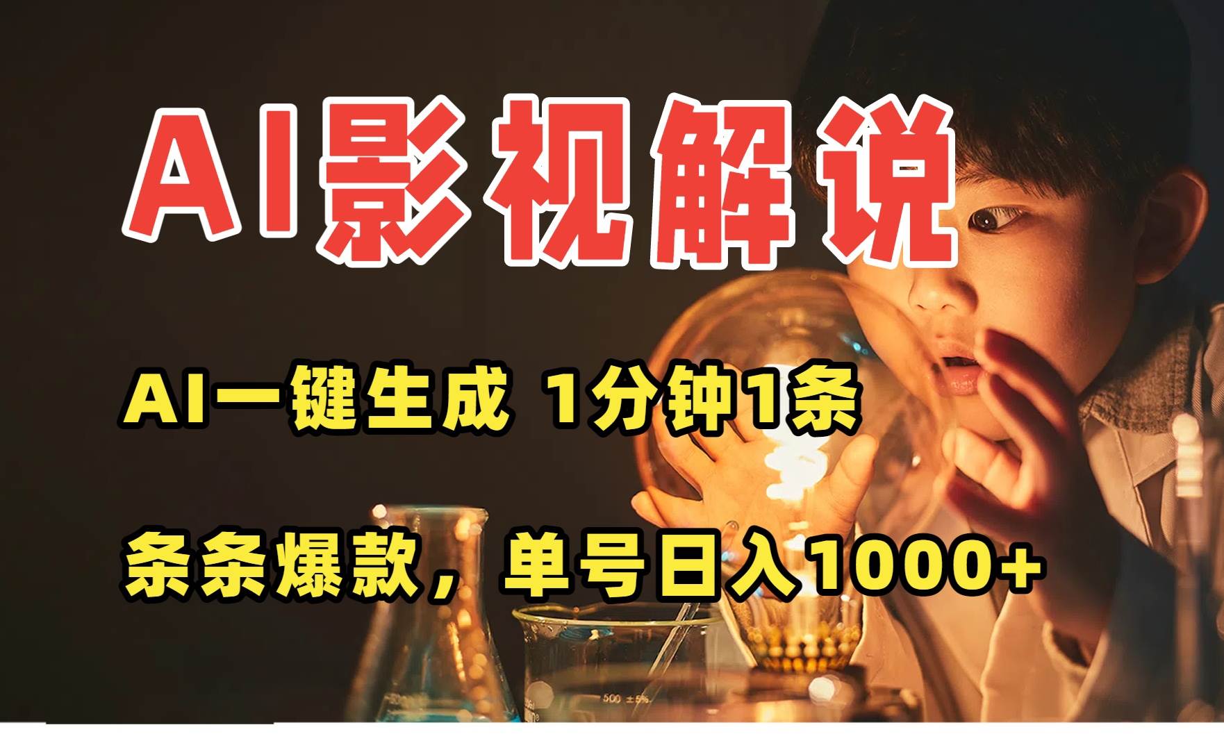 （15730期）AI一键生成影视解说视频，无需剪辑1分钟1条，条条爆款，多平台变现日入…-讯领网创