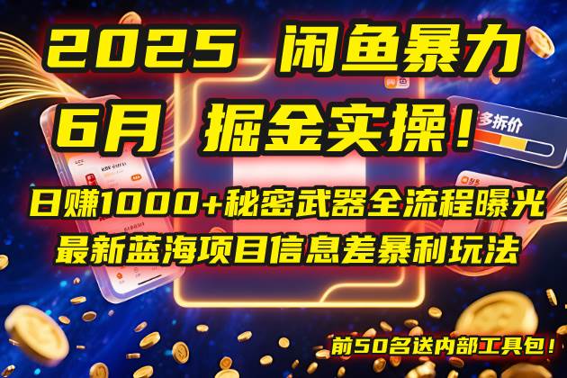 （14964期）2025闲鱼暴力掘金实操！日赚1000+秘密武器全流程曝光，最新蓝海项目信…-讯领网创