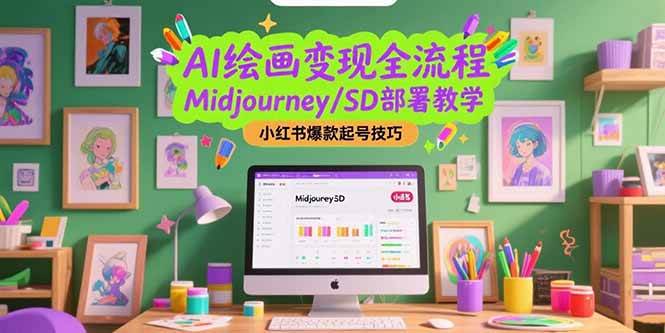 （15324期）AI绘画变现全流程，Midjourney/SD部署教学，小红书爆款起号技巧-讯领网创
