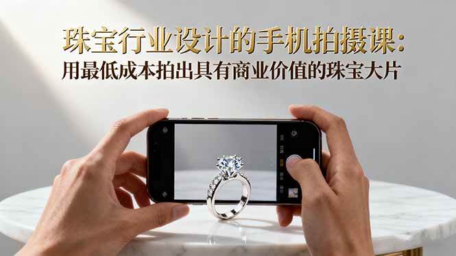 （16385期）珠宝行业设计的手机拍摄课：用最低成本拍出具有商业价值的珠宝大片！-讯领网创