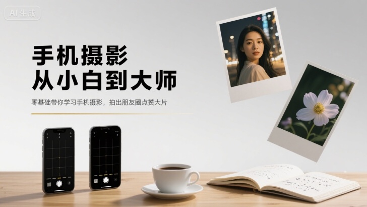 手机摄影从小白到大师，零基础带你学习手机摄影，拍出朋友圈点赞大片-讯领网创