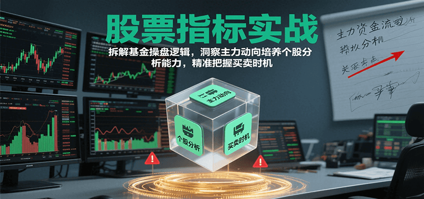 股票指标实战，拆解基金操盘逻辑，洞察主力动向培养个股分析能力，精准把握买卖时机-讯领网创