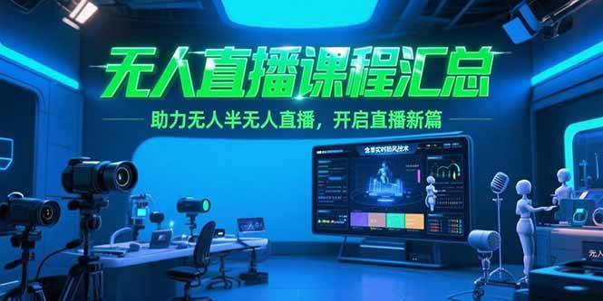 （15218期）无人直播课程汇总，含非实时防风技术，助力无人半无人直播，开启直播新篇-讯领网创