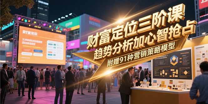 （15219期）财富定位三阶课，趋势分析加心智抢占，附赠91种营销策略模型-讯领网创