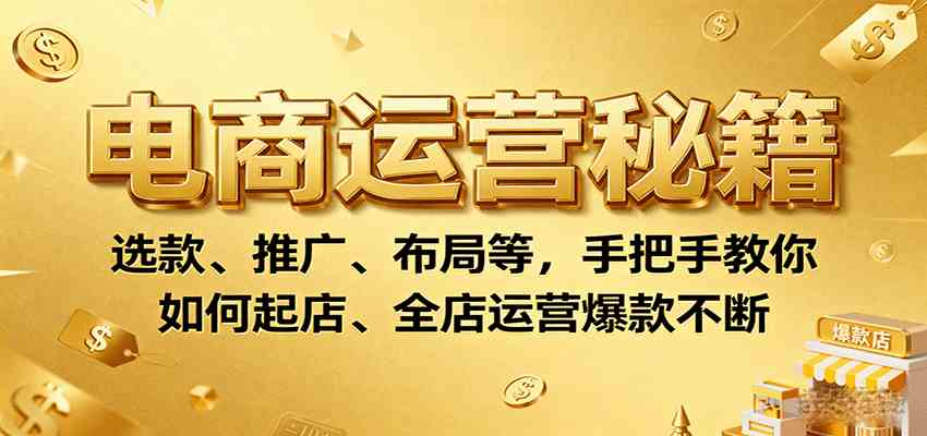 电商运营秘籍：选款、推广、布局等，手把手教你如何起店、全店运营爆款不断-讯领网创