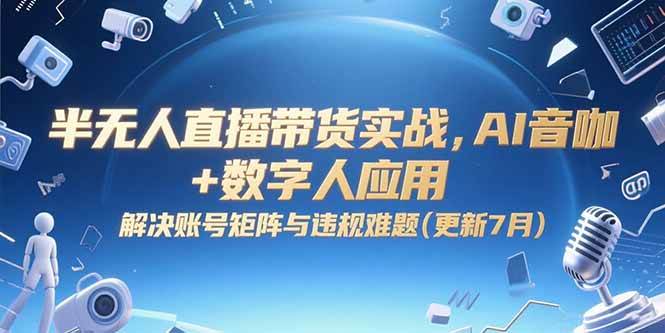 （15280期）半无人直播带货实战，AI音咖+数字人应用 解决账号矩阵与违规难题(更新7月)-讯领网创