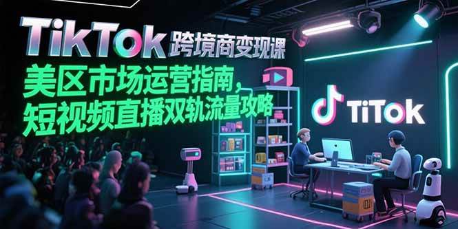 （15344期）TikTok跨境电商变现课，美区市场运营指南，短视频直播双轨流量攻略-寒山客