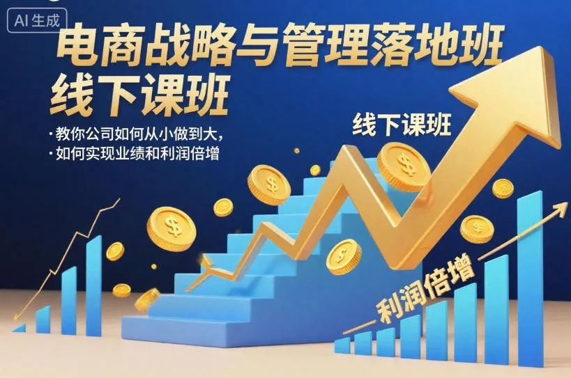 电商战略与管理落地班线下课，教你公司如何从小做到大，如何实现业绩和利润倍增【录音】-讯领网创