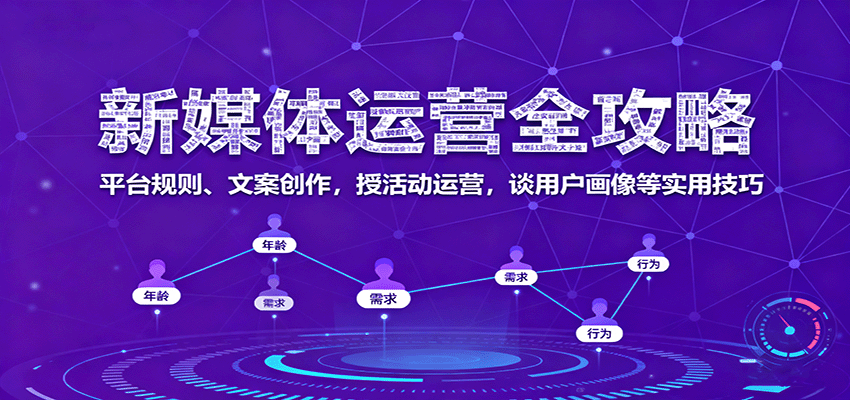 新媒体运营全攻略：平台规则、文案创作，授活动运营，谈用户画像等实用技巧-讯领网创
