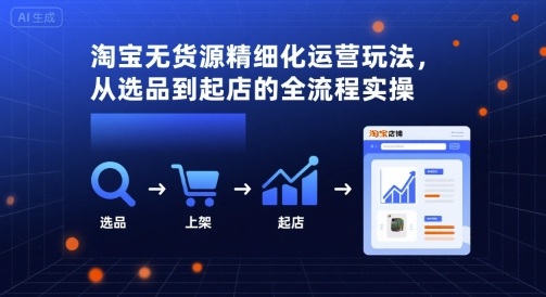 淘宝无货源精细化运营玩法，从选品到起店的全流程实操-讯领网创