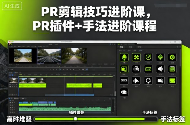 PR剪辑技巧进阶课，PR插件+手法进阶课程-讯领网创
