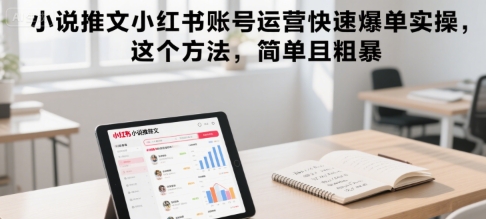 小说推文小红书账号运营快速爆单实操，这个方法，简单且粗暴-讯领网创