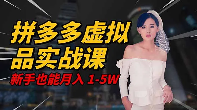 2025 拼多多虚拟品系统实战课，轻资产项目，可矩阵开工作室，新手也能…-讯领网创