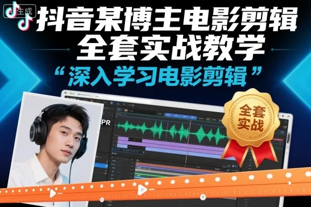 抖音某博主电影剪辑全套实战教学，深入学习电影剪辑-讯领网创