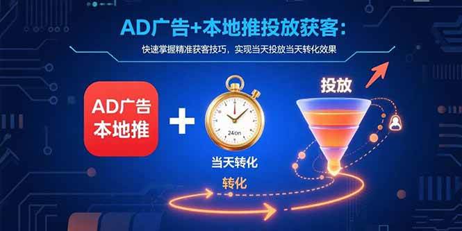 （15637期）AD广告+本地推投放获客：快速掌握精准获客技巧，实现当天投放当天转化效果-寒山客